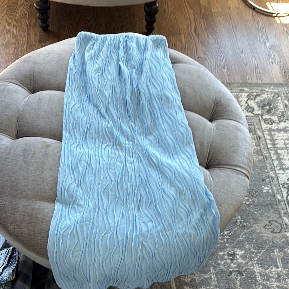 Light Blue Textured Skirt